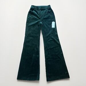 NWT Express Womens Editor Pant Green Velvet Size 0 R NEW Holiday Christmas Work